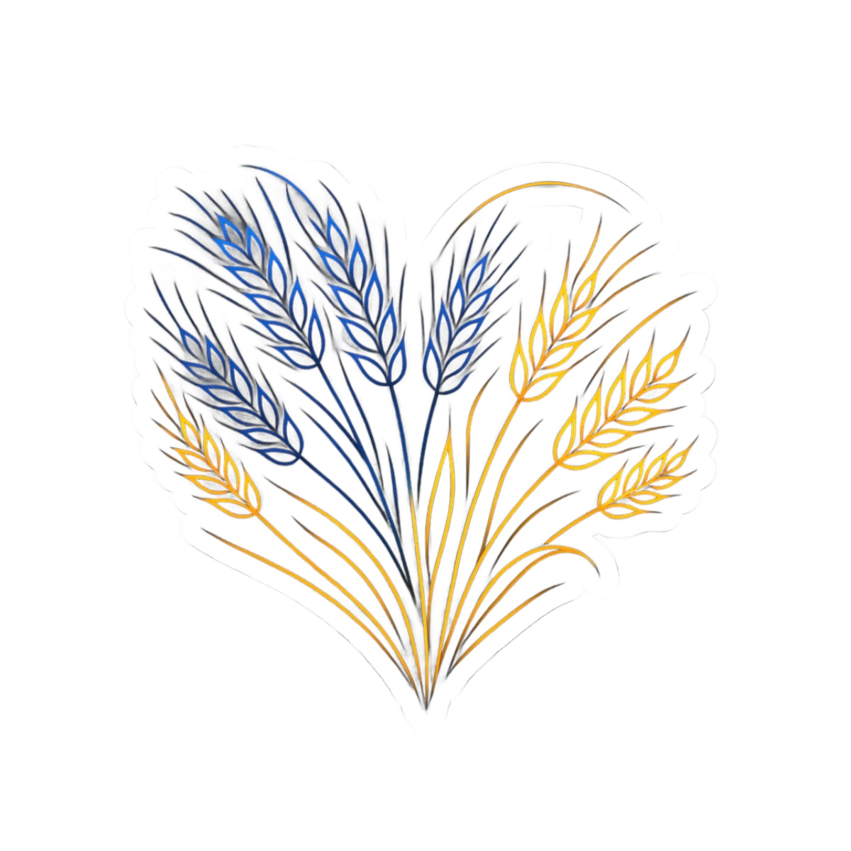 Wheat Heart Kiss-Cut Sticker — Rustic Floral Laptop Decal