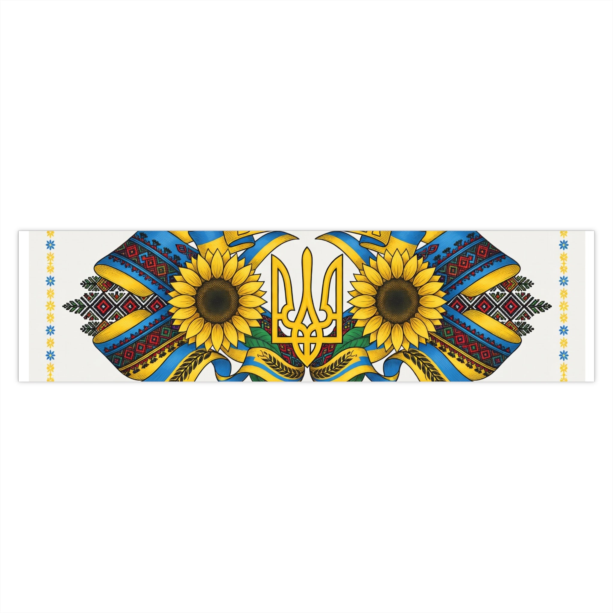 Ukraine Sunflower Bumper Sticker — Слава Україні Patriotic Emblem Decal
