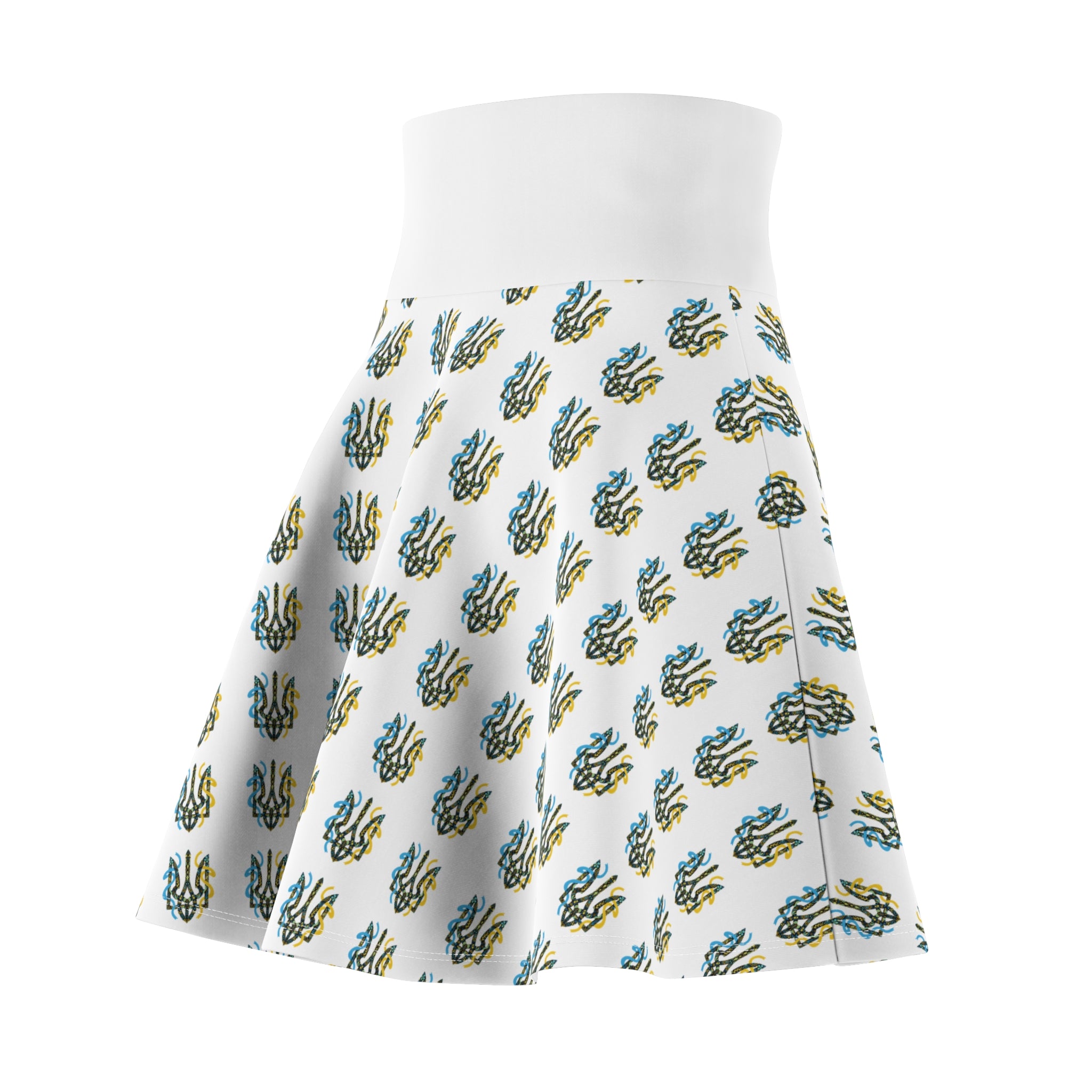 Tryzub Pattern Skater Skirt
