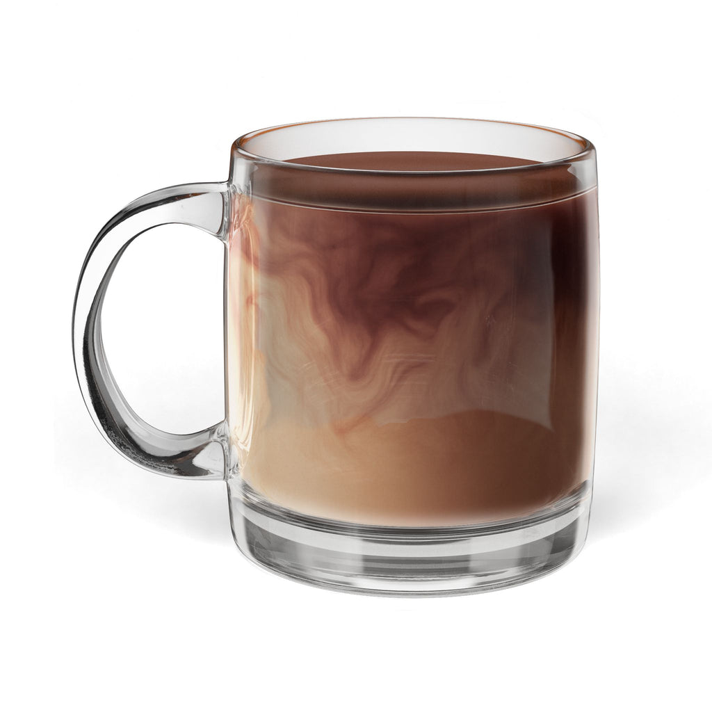 Engraved Glass Coffee Mug — Ukrainian Trident (Tryzub) Design, 12.25 oz
